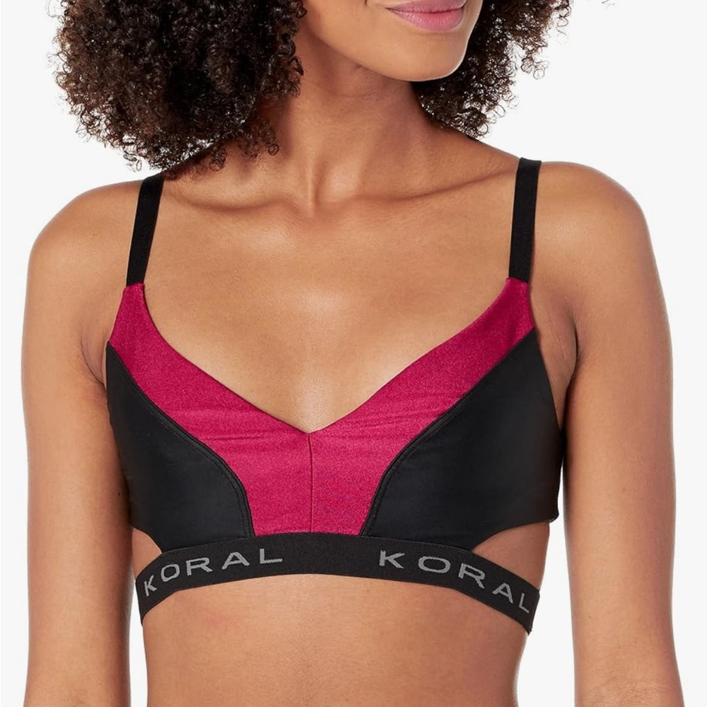 Koral Limerence Energy Sports Bra Black/Pink Size Large